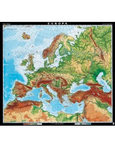 Europa - harta fizica - limba germana