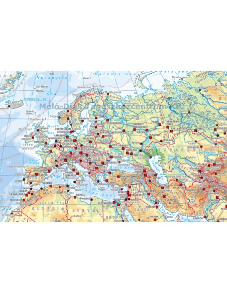 Pamantul - relieful, pe verso harta in contur