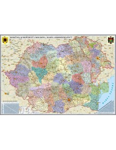 Romania si Republica Moldova.Harta administrativa