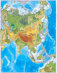Asia. Harta fizica
