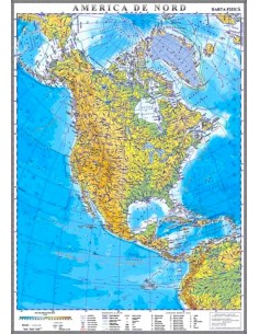 America de Nord. Harta fizica