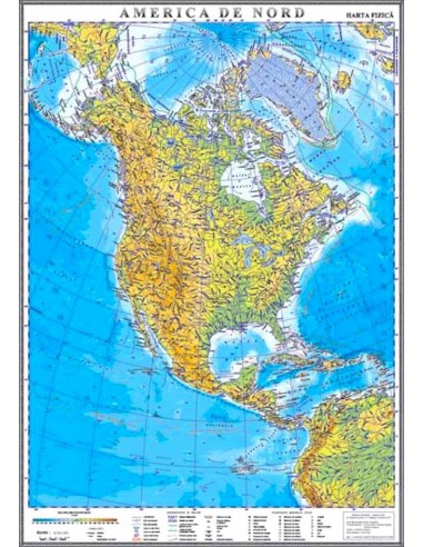 America de Nord. Harta fizica