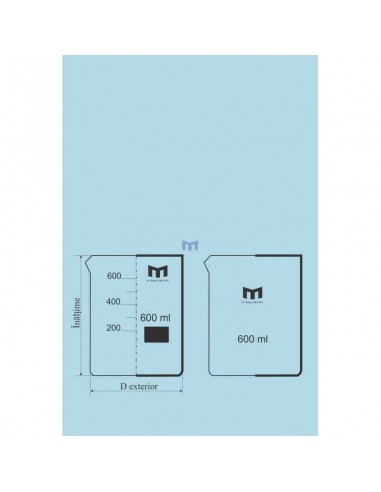 Pahar Berzelius Cilindric Gradat cu Cioc, Forma Joasa