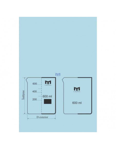 Pahar Berzelius Cilindric Gradat cu Cioc, Forma Joasa