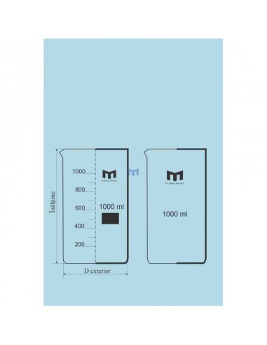 Pahar Berzelius Cilindric Gradat cu Cioc, Forma Inalta