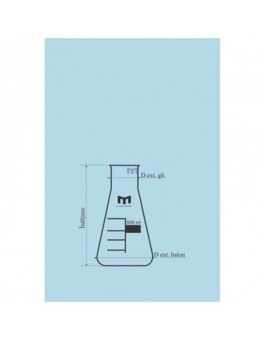 Pahar Erlenmeyer Gradat cu Gura Larga