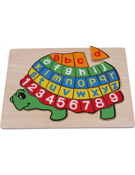 Puzzle din lemn ABC broasca testoasa