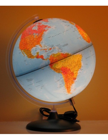 Glob geografic pamantesc iluminat