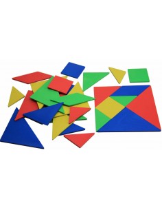 Set Tangram 4 culori, 28 piese