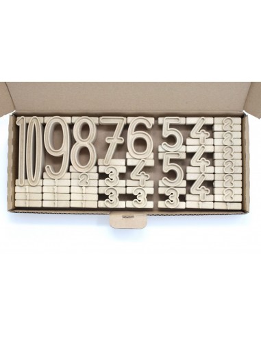 Set cifre din lemn reciclat - proportionale de la 1 la 10