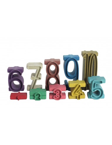 Set Montessori Cifre Color din lemn reciclat - proportionale de la 1 la 10