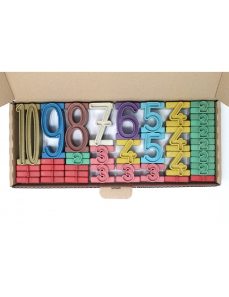 Set Montessori Cifre Color din lemn reciclat - proportionale de la 1 la 10 Set Montessori Cifre Color din lemn reciclat - proportionale de la 1 la 10