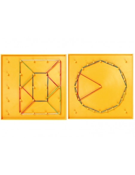Set creativ cu elastice, Geoboards, 8 piese