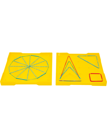 Set creativ cu elastice, Geoboards, 8 piese
