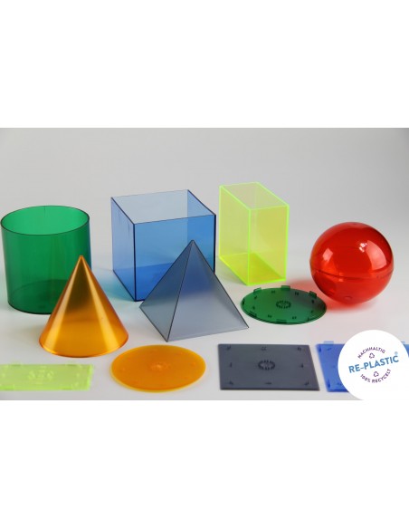 Corpuri geometrice colorate transparente