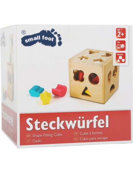 Cub din lemn cu forme de sortat