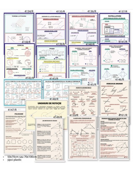 Set complet de planse geometrie (17 buc.)