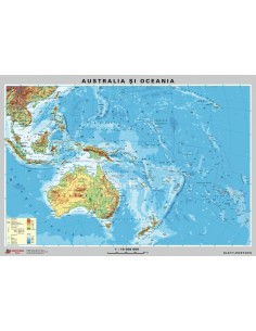 Australia - Noua Zeelanda - harta fizica - pe verso : harta politica a zonei 2