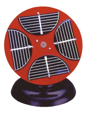 Panou solar cuplat cu motor electric, pe suport